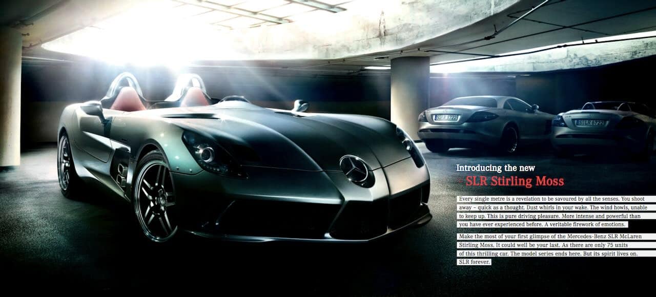 Arbeitsbeispiel: der SLR Stirling Moss Launch. Von Philipp Barth, freier Texter.